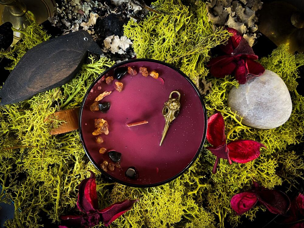 Morrigan Goddess Candle for Altar or Gothic Decor, Soy Candle for Celtic Goddess